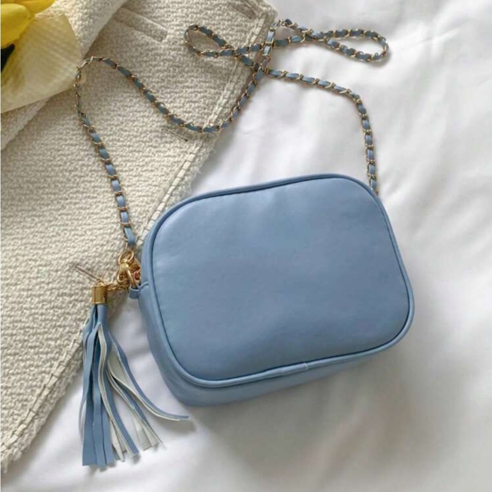 Luxe Vegan Leather Small chain crossbody shoulder bag - Picture 7 of 16
